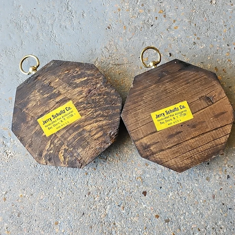 Equestrian HUNT SCENE Wall Plaques with Ceramic On Wood. COLLECTOR 6"x .75" - Picture 3 of 5